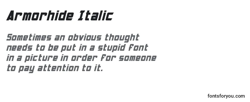 Review of the Armorhide Italic Font