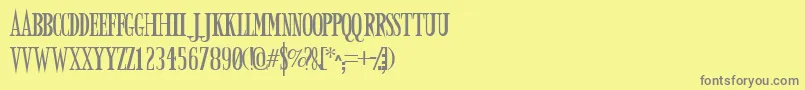 Fonte ARMYD    – fontes cinzas em um fundo amarelo