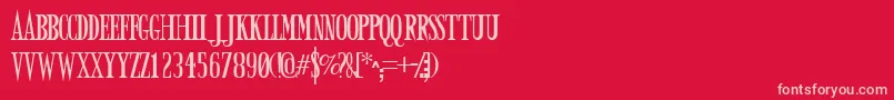 フォントARMYD    – 赤い背景にピンクのフォント