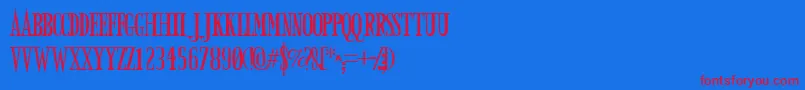 ARMYD   -Schriftart – Rote Schriften auf blauem Hintergrund