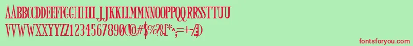 フォントARMYD    – 赤い文字の緑の背景