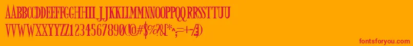 ARMYD   -Schriftart – Rote Schriften auf orangefarbenem Hintergrund