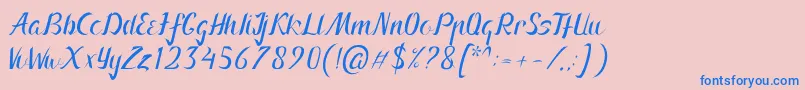 Arnietty Font – Blue Fonts on Pink Background