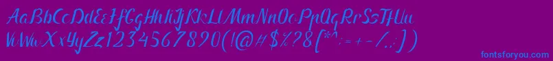 Arnietty Font – Blue Fonts on Purple Background