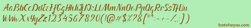 Arnietty Font – Brown Fonts on Green Background