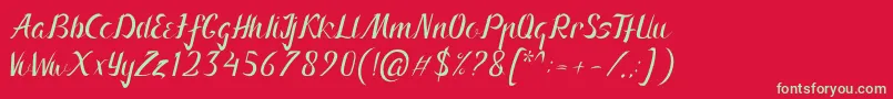 Arnietty Font – Green Fonts on Red Background