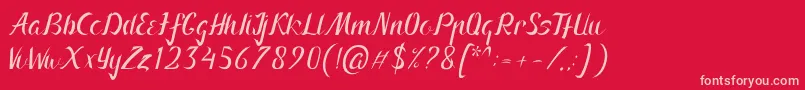 Arnietty Font – Pink Fonts on Red Background