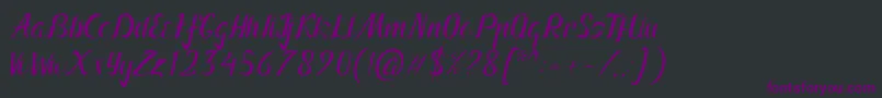Шрифт Arnietty – фиолетовые шрифты на чёрном фоне