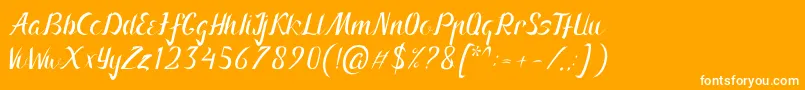 Arnietty Font – White Fonts on Orange Background