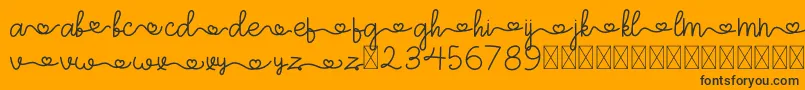 ArohA Demo-Schriftart – Schwarze Schriften auf orangefarbenem Hintergrund