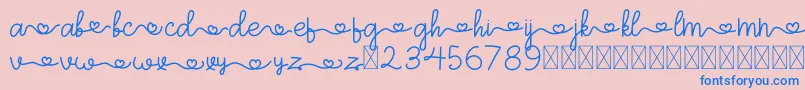 ArohA Demo Font – Blue Fonts on Pink Background