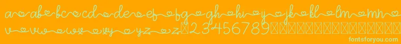 ArohA Demo Font – Green Fonts on Orange Background