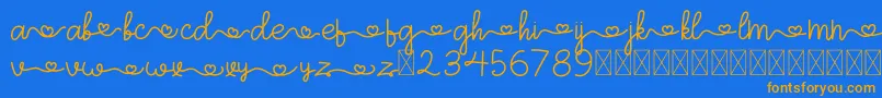 ArohA Demo Font – Orange Fonts on Blue Background
