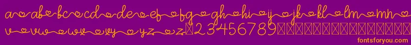 ArohA Demo Font – Orange Fonts on Purple Background