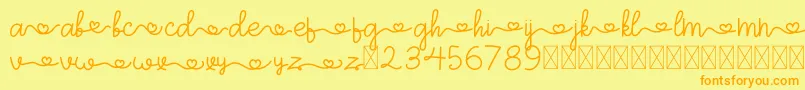 ArohA Demo Font – Orange Fonts on Yellow Background
