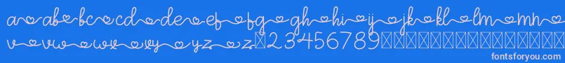 ArohA Demo Font – Pink Fonts on Blue Background
