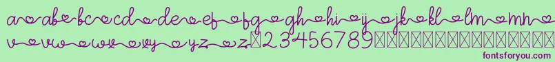 ArohA Demo Font – Purple Fonts on Green Background