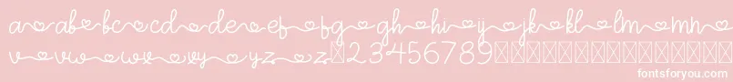 ArohA Demo-Schriftart – Weiße Schriften auf rosa Hintergrund