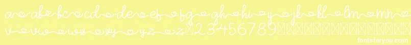 Fonte ArohA Demo – fontes brancas em um fundo amarelo