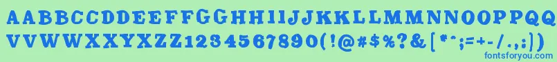 Trashmash Font – Blue Fonts on Green Background