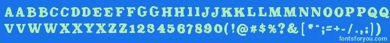 Trashmash Font – Green Fonts on Blue Background