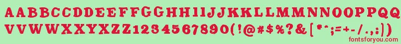 Trashmash Font – Red Fonts on Green Background