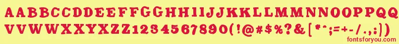 Trashmash Font – Red Fonts on Yellow Background