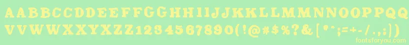 Trashmash Font – Yellow Fonts on Green Background