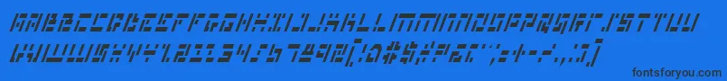 フォントMissileManItalicCond – 黒い文字の青い背景
