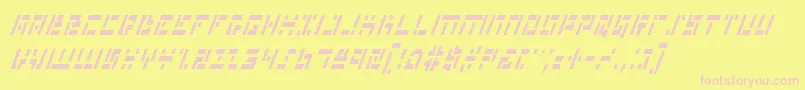 MissileManItalicCond Font – Pink Fonts on Yellow Background