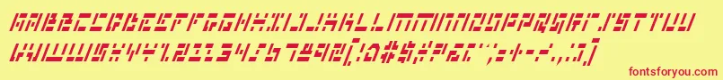 MissileManItalicCond Font – Red Fonts on Yellow Background