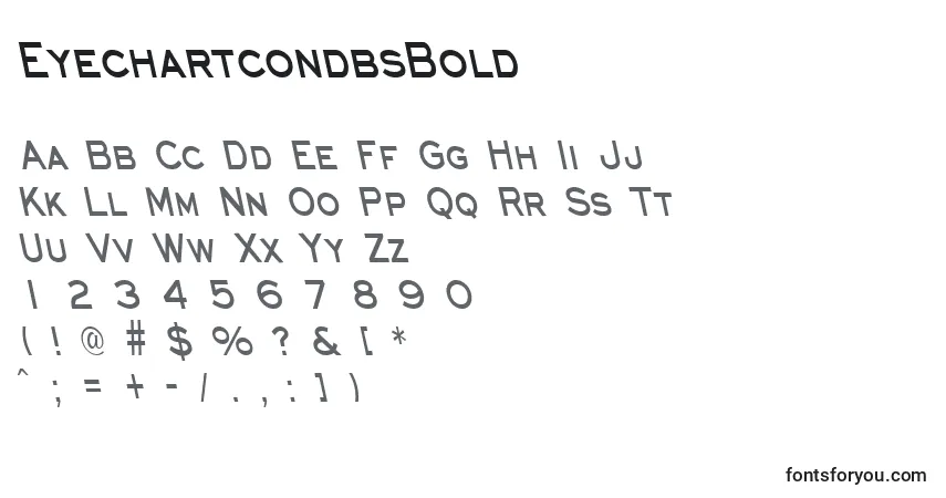 characters of eyechartcondbsbold font, letter of eyechartcondbsbold font, alphabet of  eyechartcondbsbold font