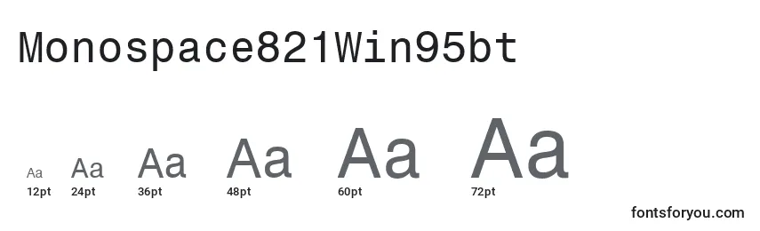 sizes of monospace821win95bt font, monospace821win95bt sizes
