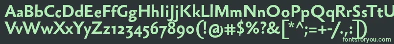 SebastiantextBold-fontti – vihreät fontit mustalla taustalla