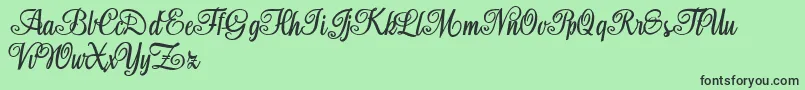 Aromabar Personal Use Font – Black Fonts on Green Background