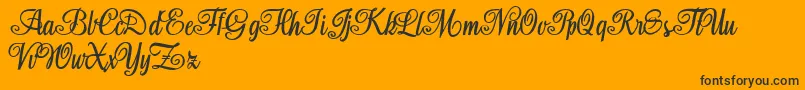 Aromabar Personal Use-Schriftart – Schwarze Schriften auf orangefarbenem Hintergrund