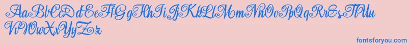 Aromabar Personal Use-Schriftart – Blaue Schriften auf rosa Hintergrund