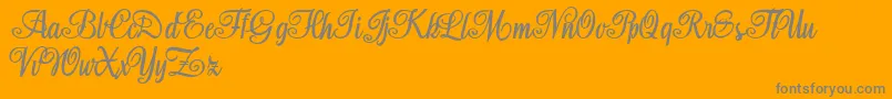 Aromabar Personal Use-Schriftart – Graue Schriften auf orangefarbenem Hintergrund