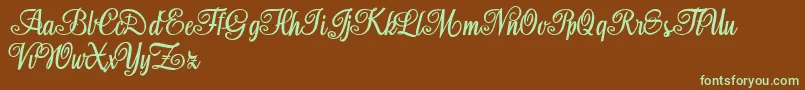 Aromabar Personal Use Font – Green Fonts on Brown Background