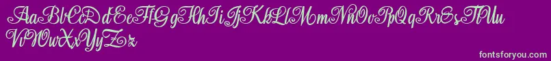 Aromabar Personal Use Font – Green Fonts on Purple Background