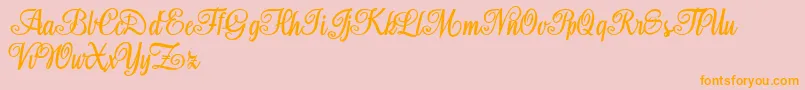 Aromabar Personal Use-Schriftart – Orangefarbene Schriften auf rosa Hintergrund