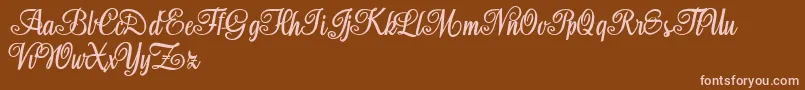 Aromabar Personal Use-Schriftart – Rosa Schriften auf braunem Hintergrund