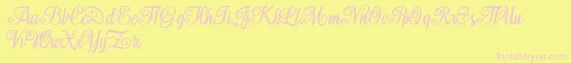 Aromabar Personal Use Font – Pink Fonts on Yellow Background