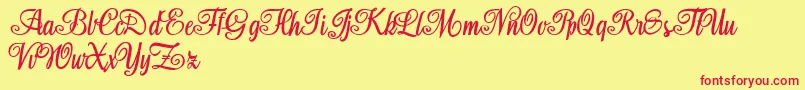 Aromabar Personal Use Font – Red Fonts on Yellow Background