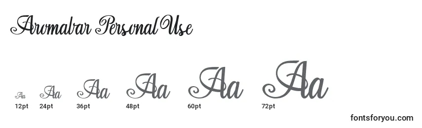 Aromabar Personal Use Font Sizes