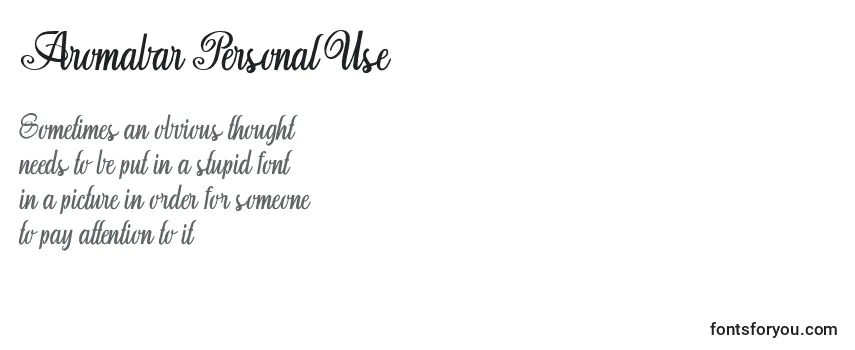 Aromabar Personal Use Font
