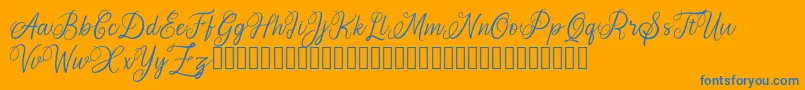 AromaticGinger Font – Blue Fonts on Orange Background