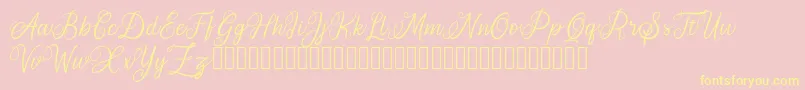 AromaticGinger-Schriftart – Gelbe Schriften auf rosa Hintergrund