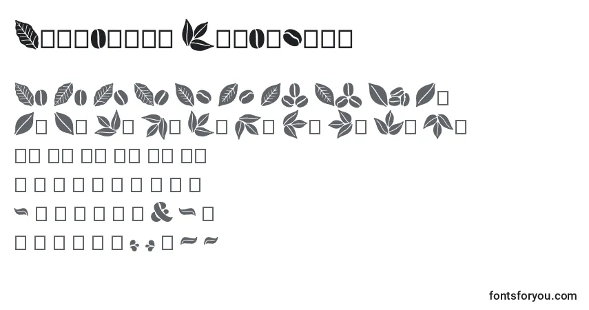 Шрифт Aromatron Ornaments – алфавит, цифры, специальные символы