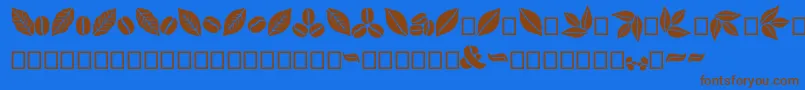 Aromatron Ornaments Font – Brown Fonts on Blue Background